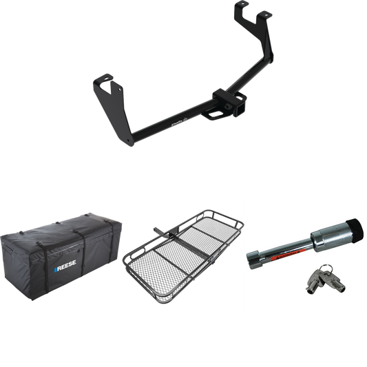 Fits 2017-2022 Chevrolet Trax Trailer Hitch Tow PKG w/ 60" x 24" Cargo Carrier + Cargo Bag + Hitch Lock (For LS Models) By Reese Towpower