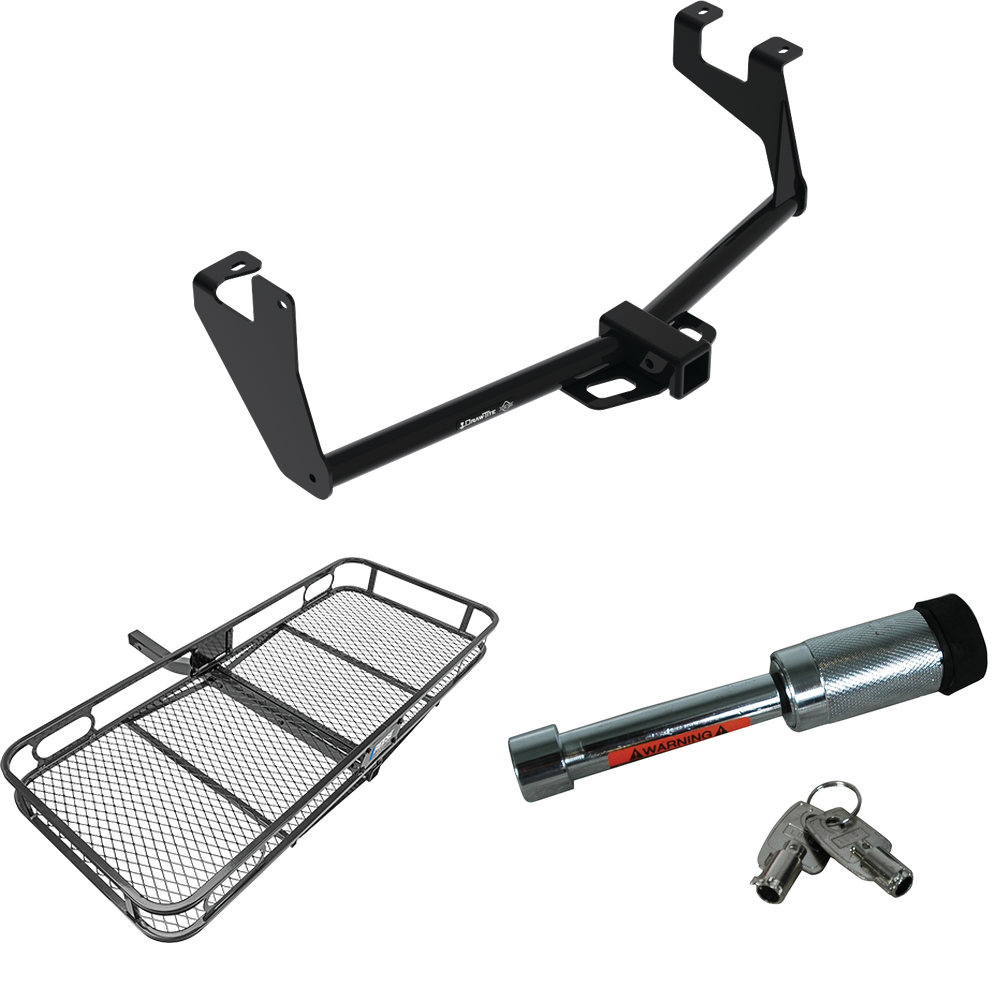 Fits 2017-2022 Chevrolet Trax Trailer Hitch Tow PKG w/ 60" x 24" Cargo Carrier + Hitch Lock (Excludes: LS Models) By Reese Towpower