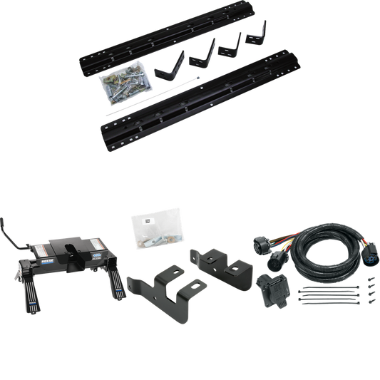 Fits 2014-2023 RAM 2500 Industry Standard Semi-Custom Above Bed Rail Kit + 16K Fifth Wheel + In-Bed Wiring (For 5'8 or Shorter Bed (Sidewinder Required), w/o Factory Puck System Models) By Reese