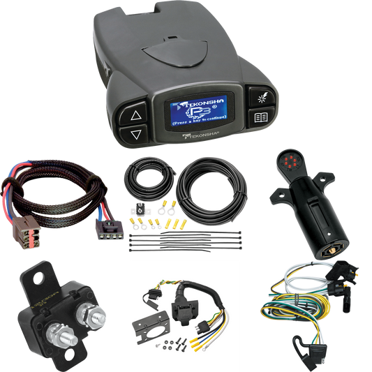 Fits 1995-1996 Ford E-250 Econoline 7-Way RV Wiring + Tekonsha Prodigy P3 Brake Control + Plug & Play BC Adapter + 7-Way Tester By Tekonsha