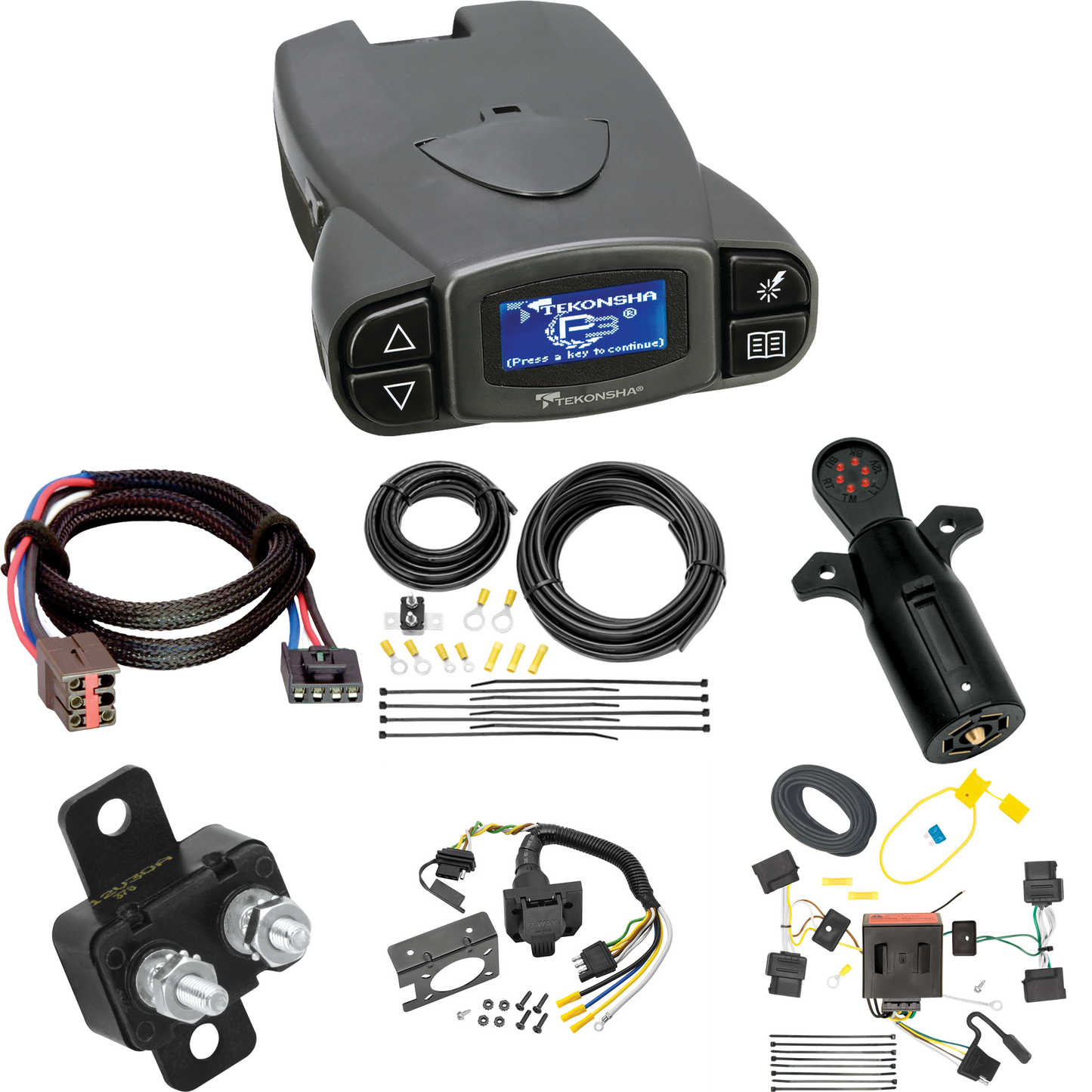 Fits 2008-2008 Ford E-350 Econoline Super Duty 7-Way RV Wiring + Tekonsha Prodigy P3 Brake Control + Plug & Play BC Adapter + 7-Way Tester By Tekonsha