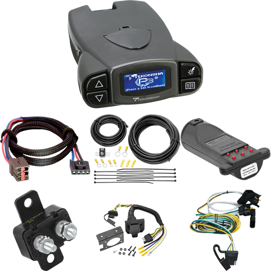 Fits 1995-1996 Ford E-150 Econoline 7-Way RV Wiring + Tekonsha Prodigy P3 Brake Control + Plug & Play BC Adapter + 7-Way Tester and Trailer Emulator By Tekonsha