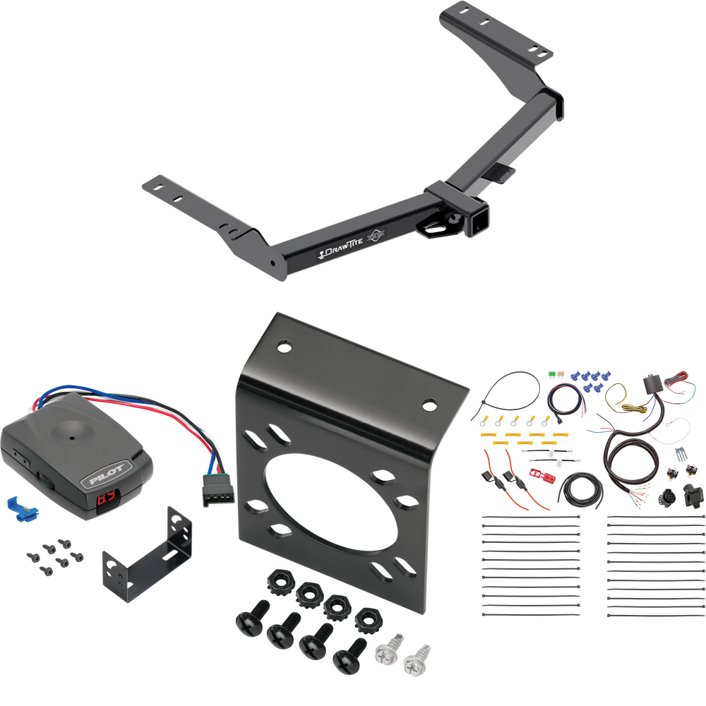 Fits 2014-2023 Toyota Prado Trailer Hitch Tow PKG w/ Pro Series Pilot Brake Control + 7-Way RV Wiring By Draw-Tite