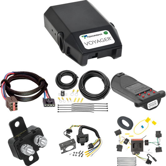 Se adapta al cableado de RV de 7 vías Ford E-250 Econoline 2008-2008 + control de frenos Tekonsha Voyager + adaptador BC Plug &amp; Play + probador de 7 vías y emulador de remolque de Tekonsha