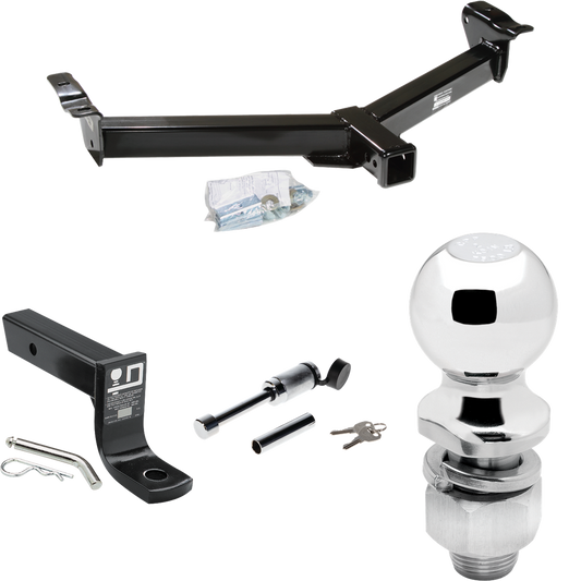 Fits 2008-2014 Ford E-250 Econoline Front Mount Hitch + Ball Mount w/ 4" Drop & 2" Ball + Hitch Lock By Draw-Tite