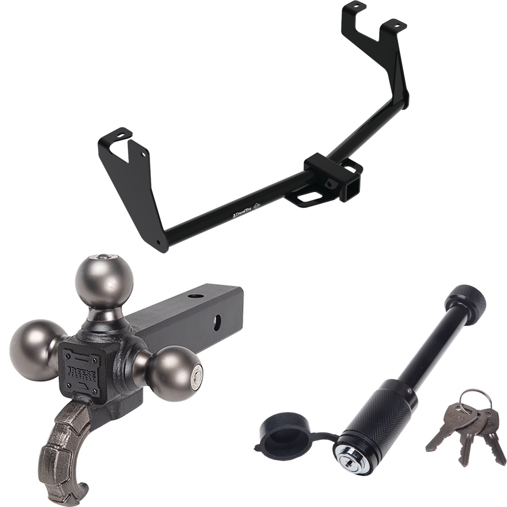 Fits 2017-2023 Buick Encore Trailer Hitch Tow PKG + Triple Ball Tactical Ball Mount 1-7/8" & 2" & 2-5/16" Balls w/ Tow Hook + Tactical Dogbone Lock (Excludes: Encore GX Models) By Draw-Tite