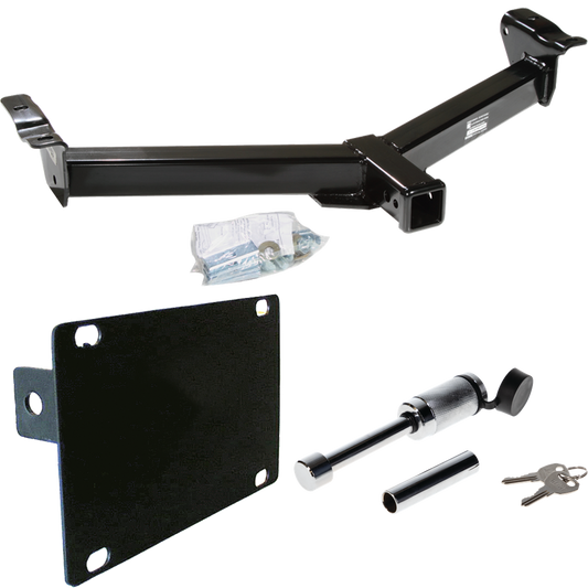 Fits 2008-2017 Ford E-350 Econoline Super Duty Front Mount Trailer Hitch Tow PKG w/ License Plate Holder + Hitch Lock (For RV Cutaway Models) By Draw-Tite