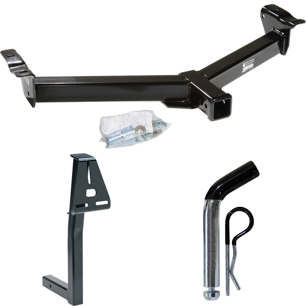 Fits 2008-2014 Ford E-250 Econoline Front Mount Trailer Hitch Tow PKG w/ Spare Tire Carrier + Pin/Clip By Draw-Tite