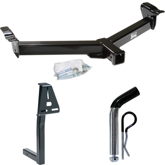 Fits 2008-2014 Ford E-250 Econoline Front Mount Trailer Hitch Tow PKG w/ Spare Tire Carrier + Pin/Clip By Draw-Tite