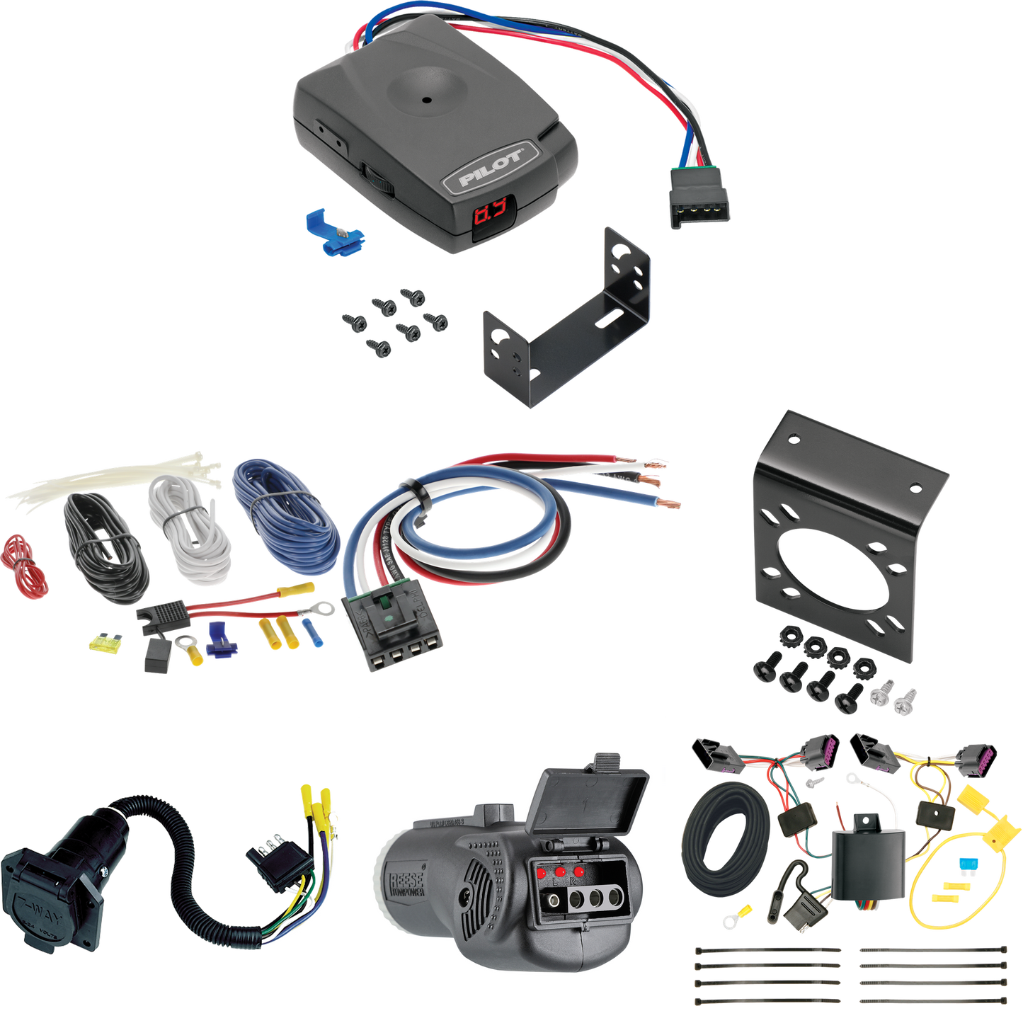 Fits 2013-2016 Buick Encore 7-Way RV Wiring + Pro Series Pilot Brake Control + Generic BC Wiring Adapter + 2 in 1 Tester & 7-Way to 4-Way Adapter By Tekonsha