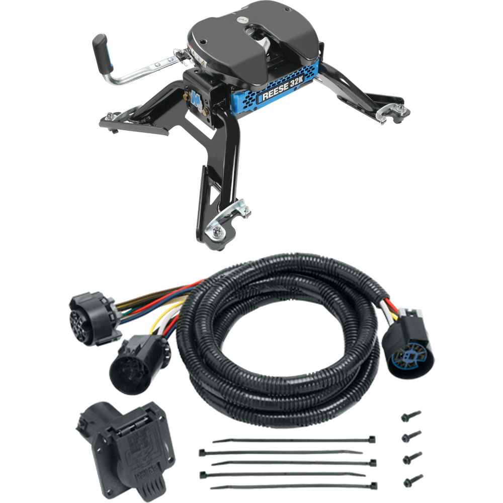 Fits 2015-2023 RAM 3500 M5 Fifth Wheel Hitch + In-Bed Wiring 32K Talon Jaw Complete System For Models w/ Factory Puck System (For w/Factory or Reese Elite Puck System Models) By Reese