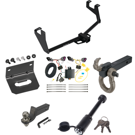 Fits 2013-2016 Buick Encore Trailer Hitch Tow PKG w/ 4-Flat Wiring + Interlock Tactical Starter Kit w/ 2" Drop & 2" Ball + Tactical Hook & Shackle Mount + Tactical Dogbone Lock + Wiring Bracket By Draw-Tite