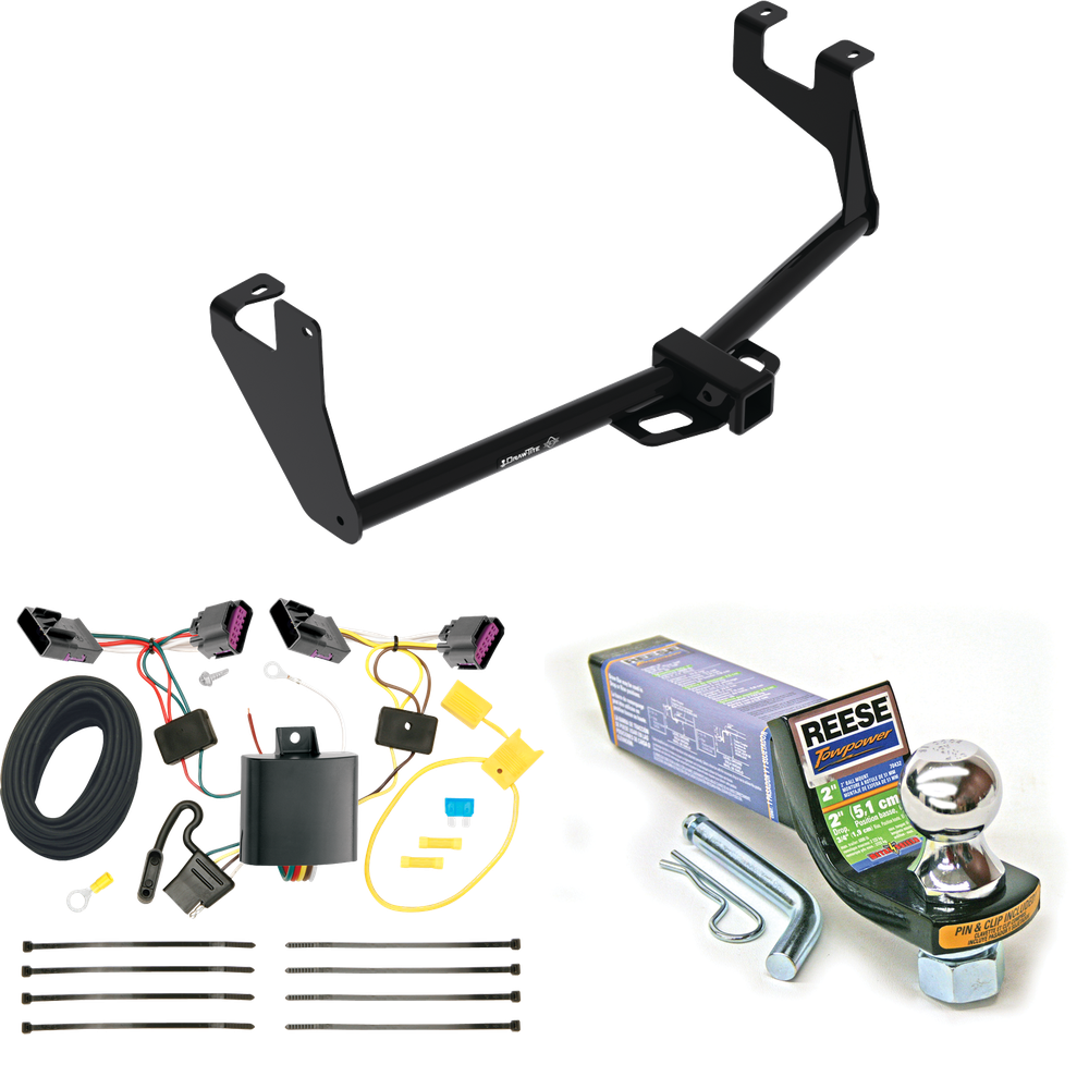 Fits 2013-2016 Buick Encore Trailer Hitch Tow PKG w/ 4-Flat Wiring + Starter Kit Ball Mount w/ 2" Drop & 1-7/8" Ball By Draw-Tite