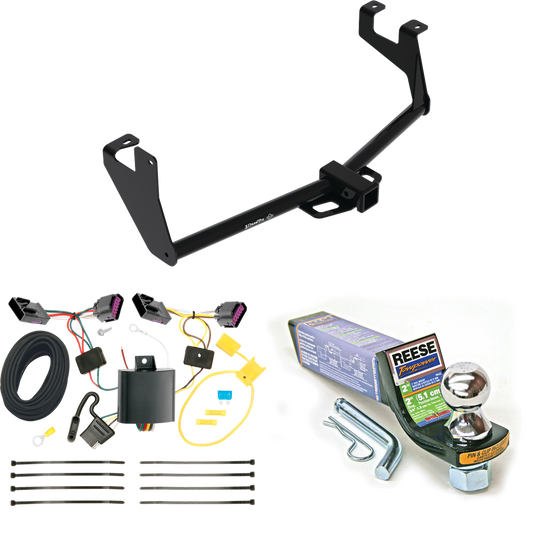 Fits 2013-2016 Buick Encore Trailer Hitch Tow PKG w/ 4-Flat Wiring + Starter Kit Ball Mount w/ 2" Drop & 1-7/8" Ball By Draw-Tite