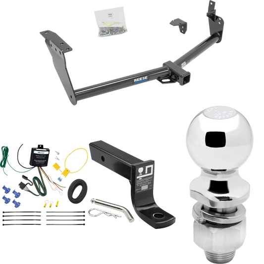 Fits 2009-2012 Infiniti FX35 Trailer Hitch Tow PKG w/ 4-Flat Wiring + Ball Mount w/ 4" Drop + 2" Ball By Reese Towpower