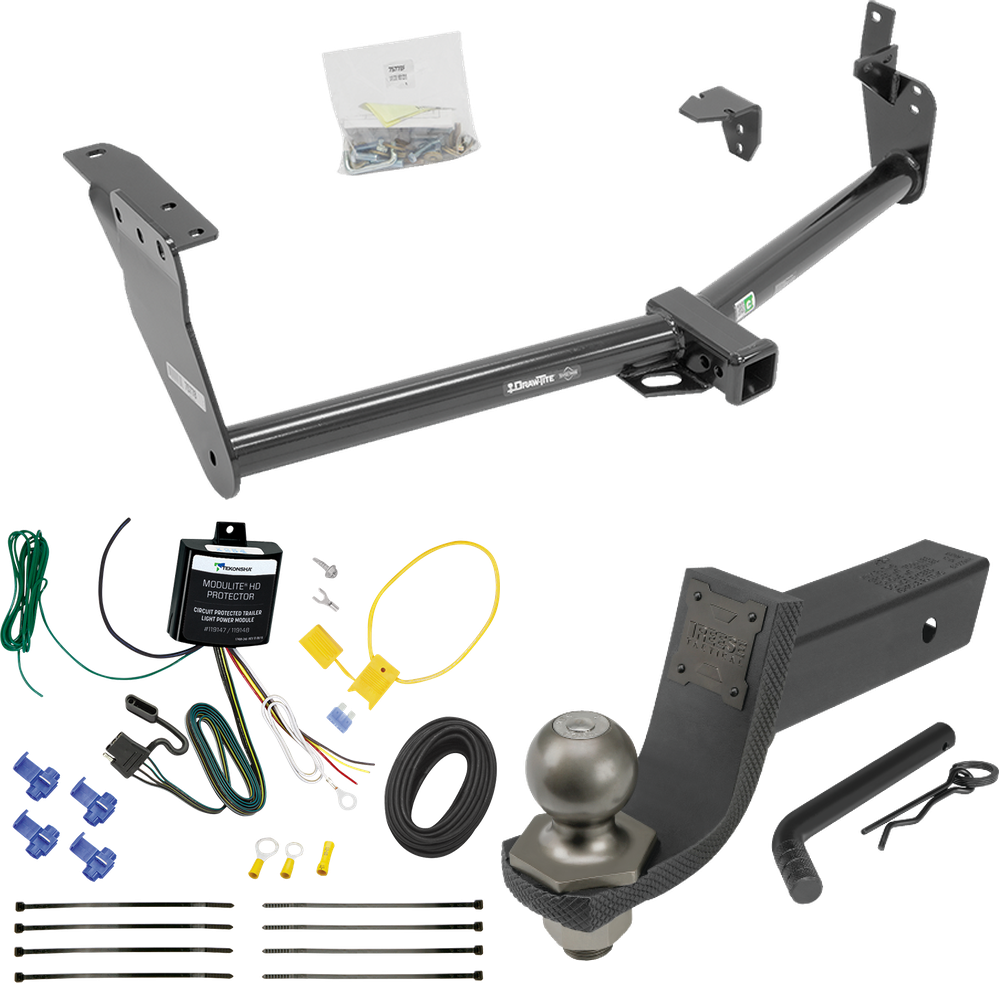 Se adapta al paquete de enganche de remolque Infiniti FX37 2013-2013 con cableado plano de 4 + kit de inicio táctico de enclavamiento con caída de 3-1/4" y bola de 2" de Draw-Tite