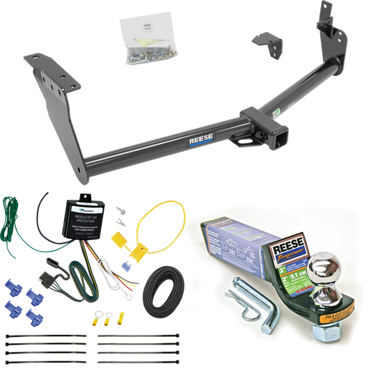 Fits 2009-2012 Infiniti FX35 Trailer Hitch Tow PKG w/ 4-Flat Wiring + Starter Kit Ball Mount w/ 2" Drop & 1-7/8" Ball By Reese Towpower