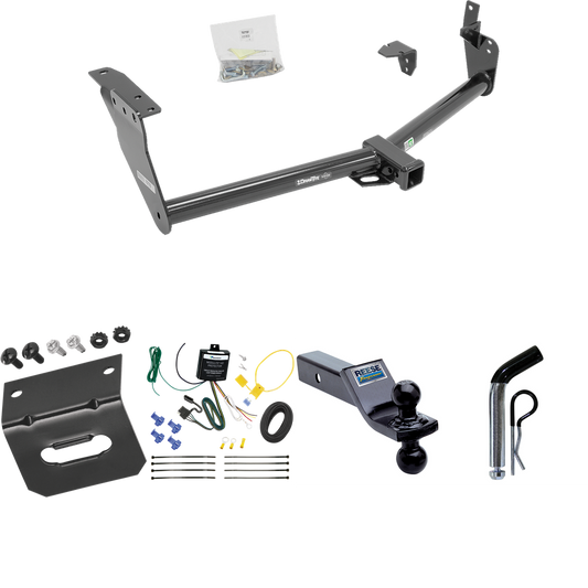 Fits 2014-2017 Infiniti QX70 Trailer Hitch Tow PKG w/ 4-Flat Wiring Harness + Dual Ball Ball Mount 1-7/8" & 2" Trailer Balls + Pin/Clip + Wiring Bracket By Draw-Tite