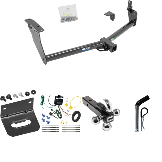 Fits 2013-2013 Infiniti FX37 Trailer Hitch Tow PKG w/ 4-Flat Wiring Harness + Triple Ball Ball Mount 1-7/8" & 2" & 2-5/16" Trailer Balls w/ Tow Hook + Pin/Clip + Wiring Bracket By Reese Towpower