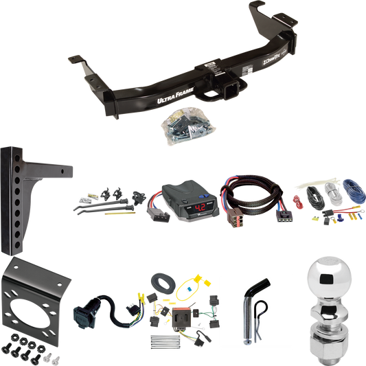 Fits 2008-2008 Ford E-150 Econoline Trailer Hitch Tow PKG w/ 12K Trunnion Bar Weight Distribution Hitch + Pin/Clip + 2-5/16" Ball + Tekonsha BRAKE-EVN Brake Control + Plug & Play BC Adapter + 7-Way RV Wiring By Draw-Tite