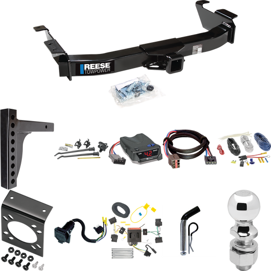 Fits 2008-2008 Ford E-350 Econoline Super Duty Trailer Hitch Tow PKG w/ 12K Trunnion Bar Weight Distribution Hitch + Pin/Clip + 2-5/16" Ball + Tekonsha BRAKE-EVN Brake Control + Plug & Play BC Adapter + 7-Way RV Wiring By Reese Towpower