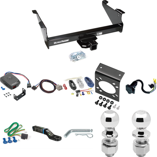 Fits 2015-2023 RAM 3500 Trailer Hitch Tow PKG w/ Pro Series Pilot Brake Control + Plug & Play BC Adapter + 7-Way RV Wiring + 2" & 2-5/16" Ball & Drop Mount By Draw-Tite
