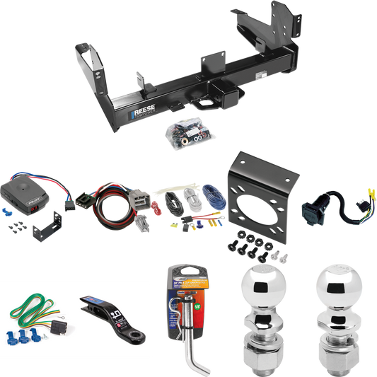 Fits 2013-2014 RAM 2500 Trailer Hitch Tow PKG w/ Pro Series Pilot Brake Control + Plug & Play BC Adapter + 7-Way RV Wiring + 2" & 2-5/16" Ball & Drop Mount By Reese Towpower