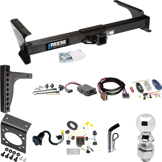 Fits 2008-2008 Ford E-350 Econoline Super Duty Trailer Hitch Tow PKG w/ 12K Trunnion Bar Weight Distribution Hitch + Pin/Clip + 2-5/16" Ball + Tekonsha Brakeman IV Brake Control + Plug & Play BC Adapter + 7-Way RV Wiring By Reese Towpower