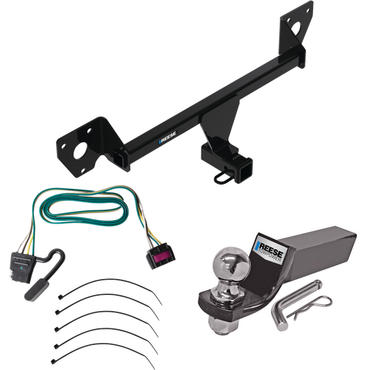 Fits 2021-2023 Chevrolet Trailblazer Trailer Hitch Tow PKG w/ 4-Flat Wiring + Starter Kit Ball Mount w/ 2" Drop & 2" Ball (For w/Active Towplug Models) By Reese Towpower