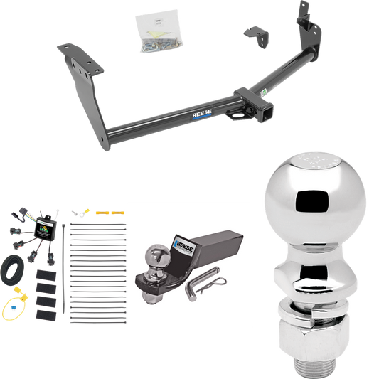 Fits 2013-2013 Infiniti FX37 Trailer Hitch Tow PKG w/ 4-Flat Zero Contact "No Splice" Wiring + Starter Kit Ball Mount w/ 2" Drop & 2" Ball + 2-5/16" Ball By Reese Towpower