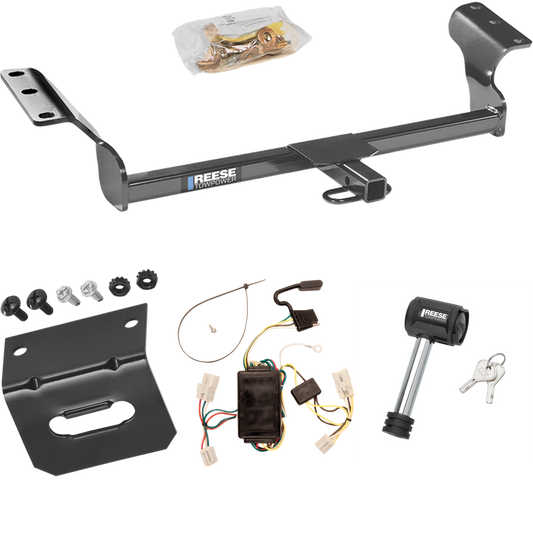 Se adapta al paquete de enganche de remolque Toyota Matrix 2003-2008 con arnés de cableado de 4 planos + soporte de cableado + bloqueo de enganche de Reese Towpower