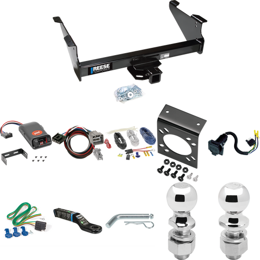 Fits 2013-2014 RAM 3500 Trailer Hitch Tow PKG w/ Pro Series POD Brake Control + Plug & Play BC Adapter + 7-Way RV Wiring + 2" & 2-5/16" Ball & Drop Mount By Reese Towpower