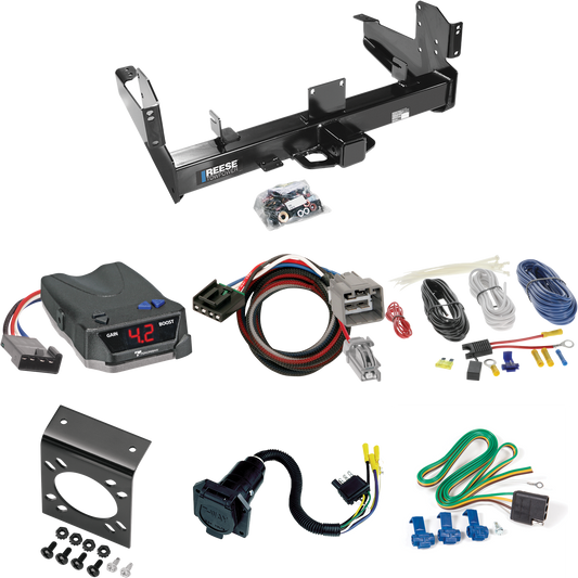 Fits 2013-2014 RAM 2500 Trailer Hitch Tow PKG w/ Tekonsha BRAKE-EVN Brake Control + Plug & Play BC Adapter + 7-Way RV Wiring By Reese Towpower