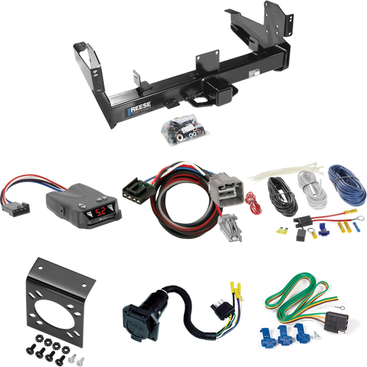 Fits 2013-2014 RAM 3500 Trailer Hitch Tow PKG w/ Tekonsha Brakeman IV Brake Control + Plug & Play BC Adapter + 7-Way RV Wiring By Reese Towpower