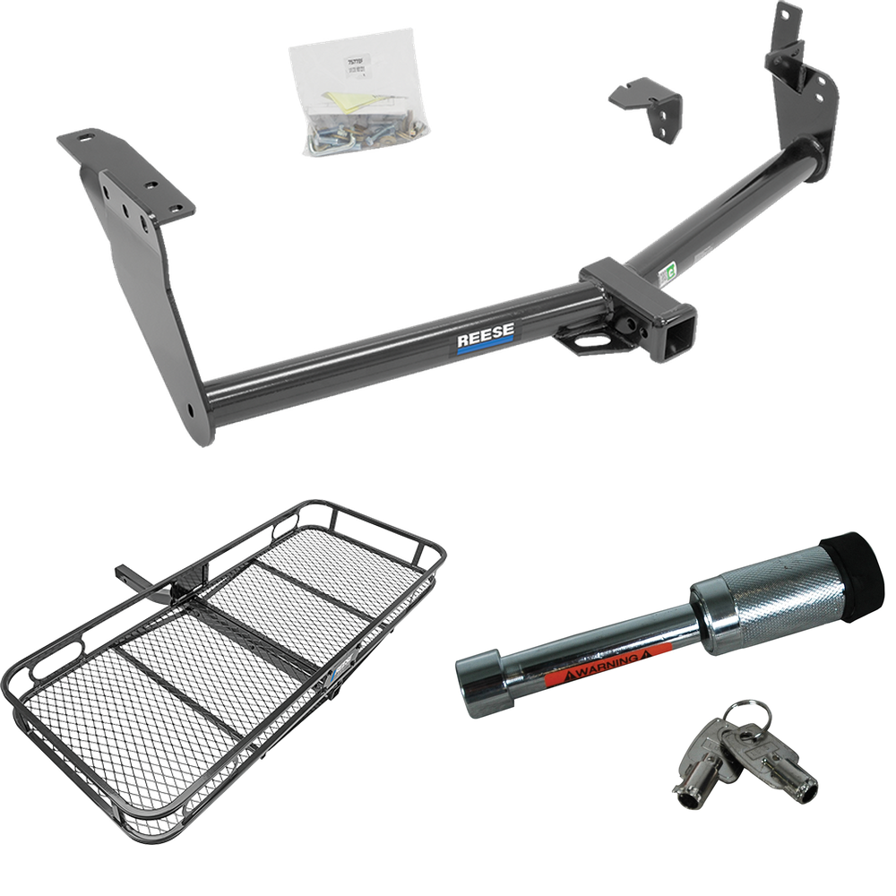 Fits 2013-2013 Infiniti FX37 Trailer Hitch Tow PKG w/ 60" x 24" Cargo Carrier + Hitch Lock By Reese Towpower