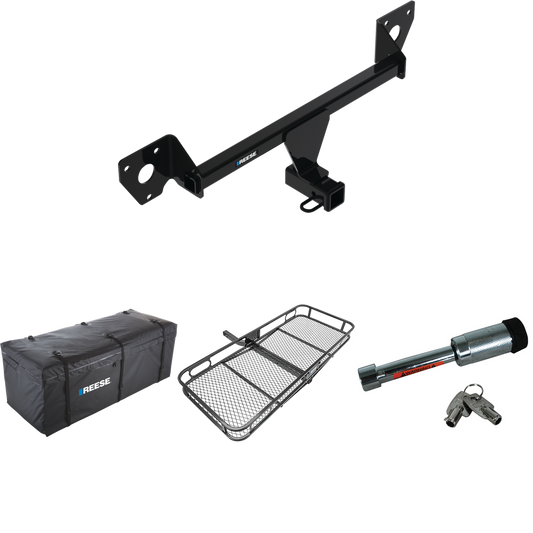 Fits 2021-2023 Chevrolet Trailblazer Trailer Hitch Tow PKG w/ 60" x 24" Cargo Carrier + Cargo Bag + Hitch Lock (Excludes: w/LED Taillights Models) By Reese Towpower