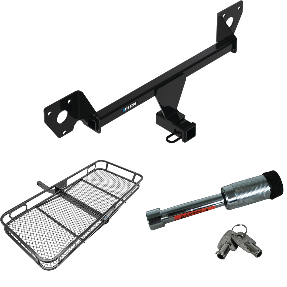 Fits 2021-2023 Chevrolet Trailblazer Trailer Hitch Tow PKG w/ 60" x 24" Cargo Carrier + Hitch Lock (Excludes: w/LED Taillights Models) By Reese Towpower