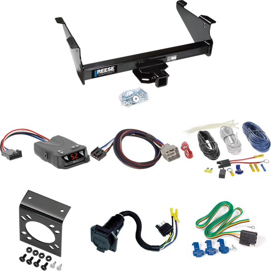 Fits 2015-2023 RAM 3500 Trailer Hitch Tow PKG w/ Tekonsha Brakeman IV Brake Control + Plug & Play BC Adapter + 7-Way RV Wiring By Reese Towpower