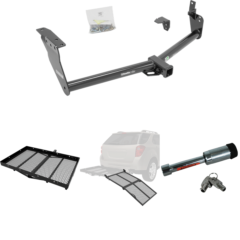 Fits 2009-2012 Infiniti FX35 Trailer Hitch Tow PKG w/ Cargo Carrier + Bi-Fold Ramp + Hitch Lock By Draw-Tite