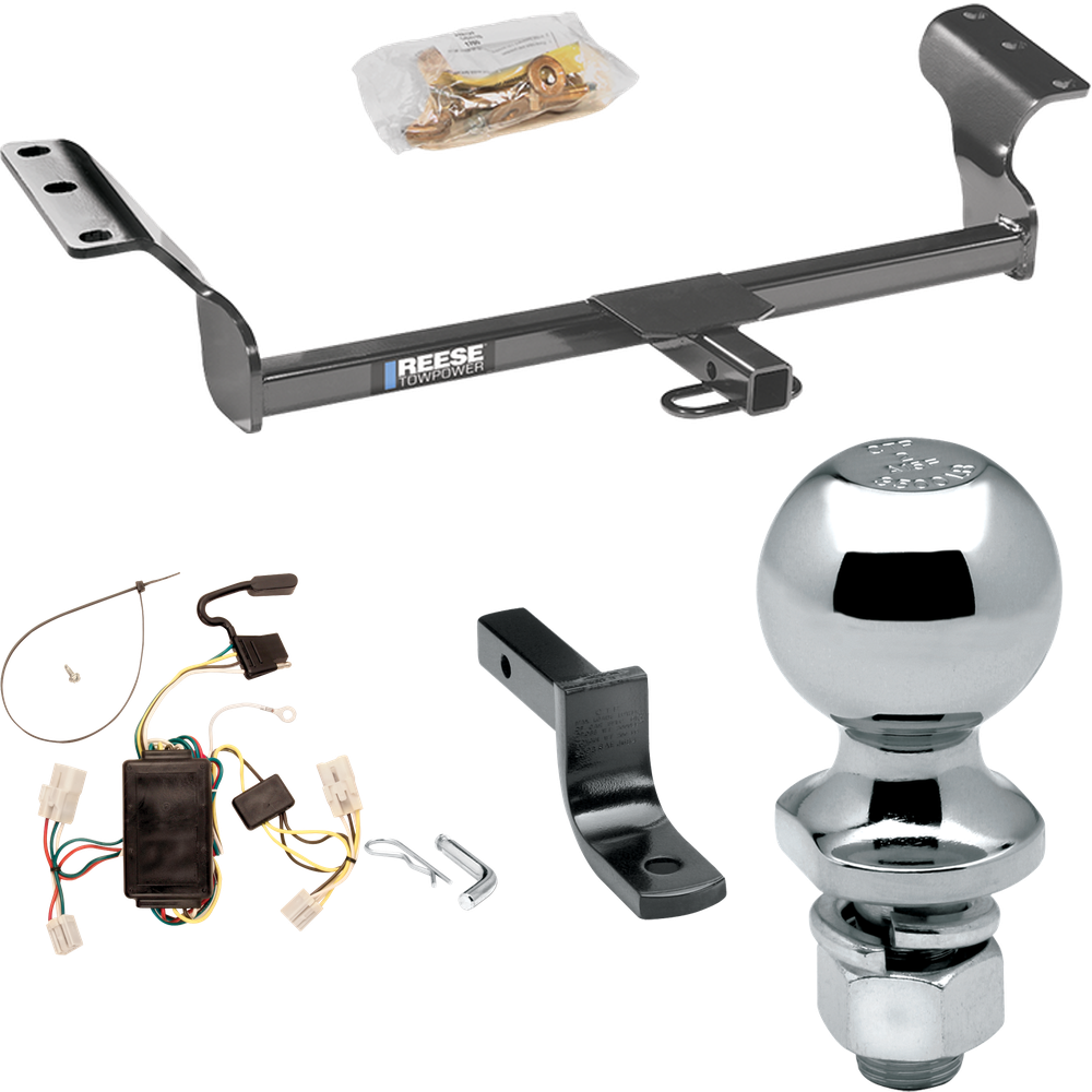 Fits 2003-2008 Toyota Matrix Trailer Hitch Tow PKG w/ 4-Flat Wiring Harness + Draw-Bar + 2" Ball By Reese Towpower