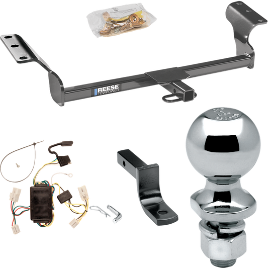 Fits 2003-2008 Toyota Matrix Trailer Hitch Tow PKG w/ 4-Flat Wiring Harness + Draw-Bar + 2" Ball By Reese Towpower