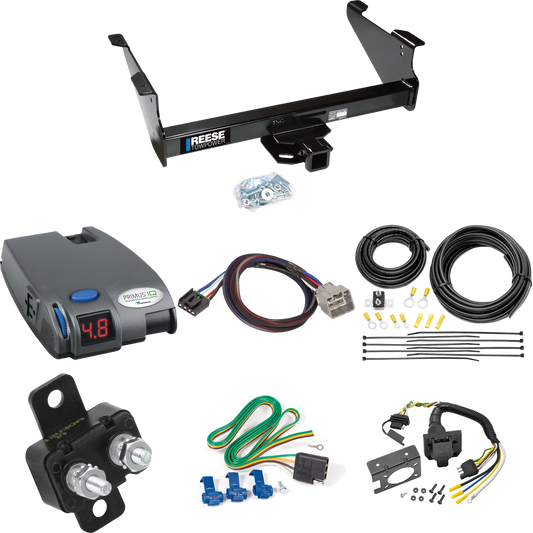 Fits 2015-2023 RAM 3500 Trailer Hitch Tow PKG w/ Tekonsha Primus IQ Brake Control + Plug & Play BC Adapter + 7-Way RV Wiring By Reese Towpower
