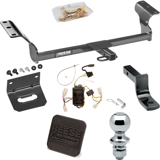 Fits 2003-2008 Toyota Matrix Trailer Hitch Tow PKG w/ 4-Flat Wiring Harness + Draw-Bar + 1-7/8" Ball + Wiring Bracket + Hitch Cover By Reese Towpower