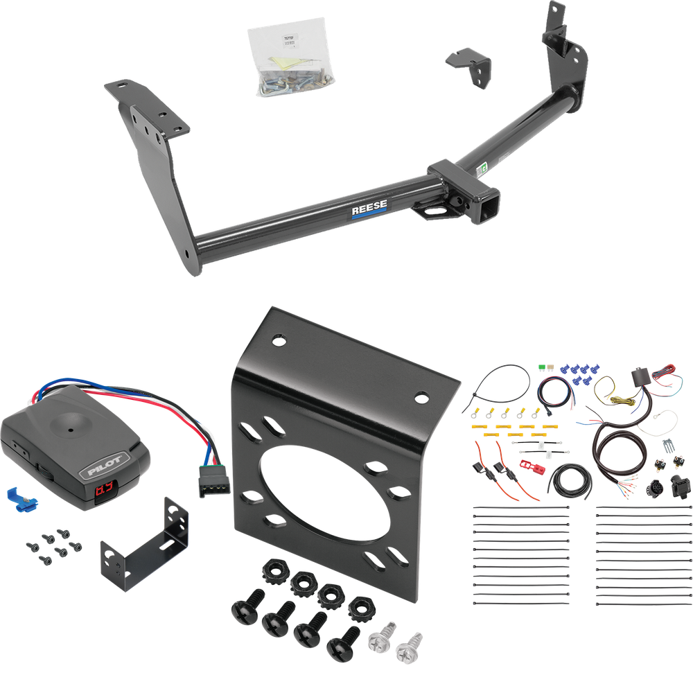 Fits 2014-2017 Infiniti QX70 Trailer Hitch Tow PKG w/ Pro Series Pilot Brake Control + 7-Way RV Wiring By Reese Towpower