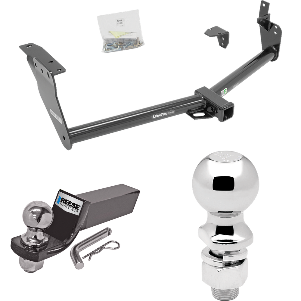 Fits 2009-2013 Infiniti FX50 Trailer Hitch Tow PKG w/ Starter Kit Ball Mount w/ 2" Drop & 2" Ball + 2-5/16" Ball By Draw-Tite