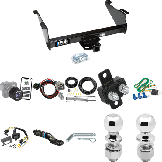 Fits 2013-2014 RAM 3500 Trailer Hitch Tow PKG w/ Tekonsha Prodigy iD Bluetooth Wireless Brake Control + Plug & Play BC Adapter + 7-Way RV Wiring + 2" & 2-5/16" Ball & Drop Mount By Reese Towpower