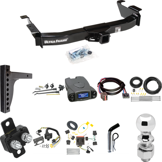 Fits 2008-2008 Ford E-150 Econoline Trailer Hitch Tow PKG w/ 12K Trunnion Bar Weight Distribution Hitch + Pin/Clip + 2-5/16" Ball + Tekonsha Prodigy P3 Brake Control + Plug & Play BC Adapter + 7-Way RV Wiring By Draw-Tite