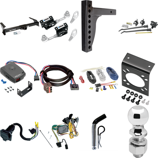 Fits 1992-1994 Ford E-350 Econoline Trailer Hitch Tow PKG w/ 12K Trunnion Bar Weight Distribution Hitch + Pin/Clip + Dual Cam Sway Control + 2-5/16" Ball + Pro Series Pilot Brake Control + Plug & Play BC Adapter + 7-Way RV Wiring By Draw-Tite