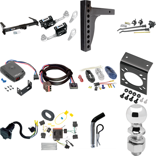 Fits 2008-2008 Ford E-250 Econoline Trailer Hitch Tow PKG w/ 12K Trunnion Bar Weight Distribution Hitch + Pin/Clip + Dual Cam Sway Control + 2-5/16" Ball + Pro Series Pilot Brake Control + Plug & Play BC Adapter + 7-Way RV Wiring By Reese Towpower