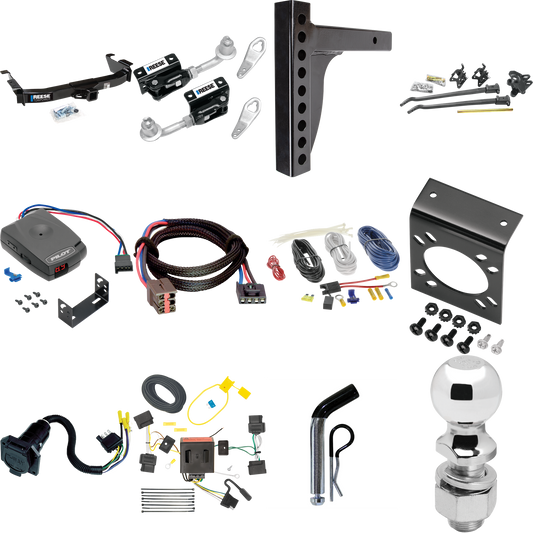 Fits 2008-2008 Ford E-350 Econoline Super Duty Trailer Hitch Tow PKG w/ 12K Trunnion Bar Weight Distribution Hitch + Pin/Clip + Dual Cam Sway Control + 2-5/16" Ball + Pro Series Pilot Brake Control + Plug & Play BC Adapter + 7-Way RV Wiring By Reese